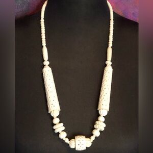 Vintage Carved Bone Necklace…Exquisite!